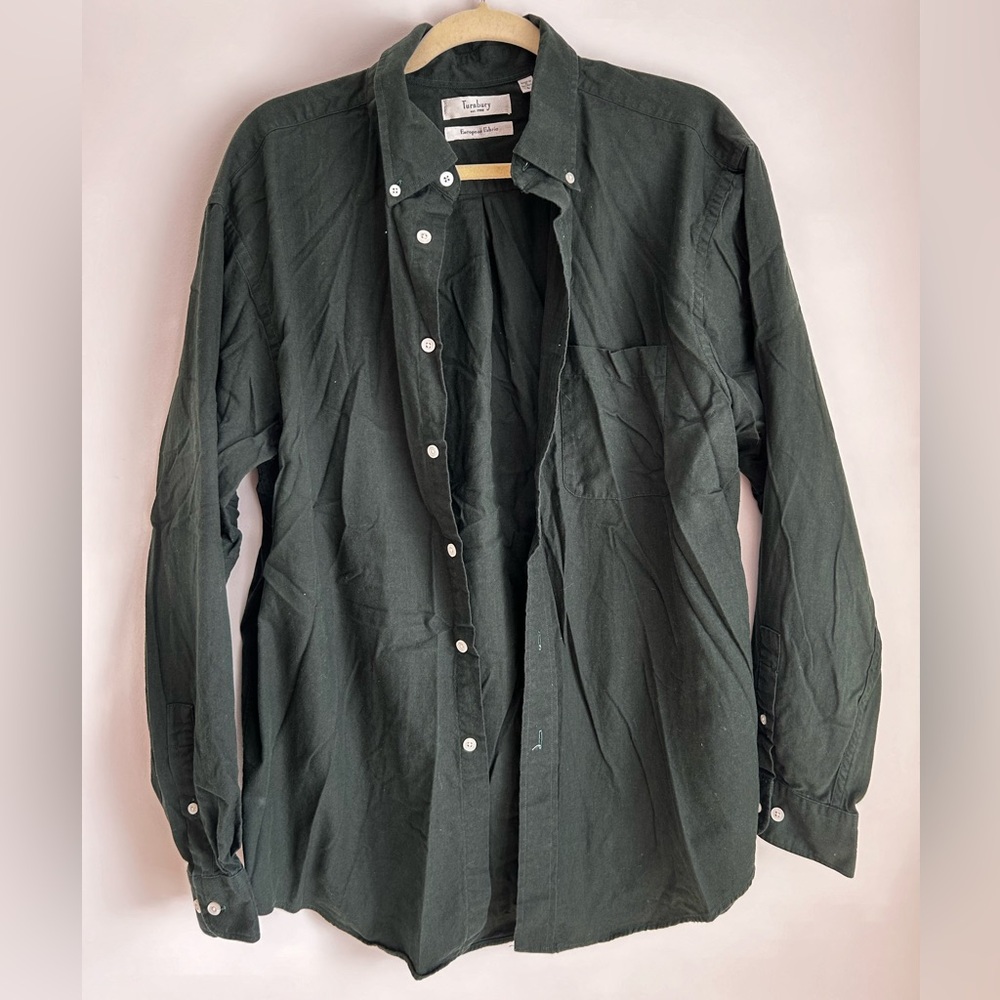 Turnbury Men’s Green Button Down Long Sleeve Shirt Size L